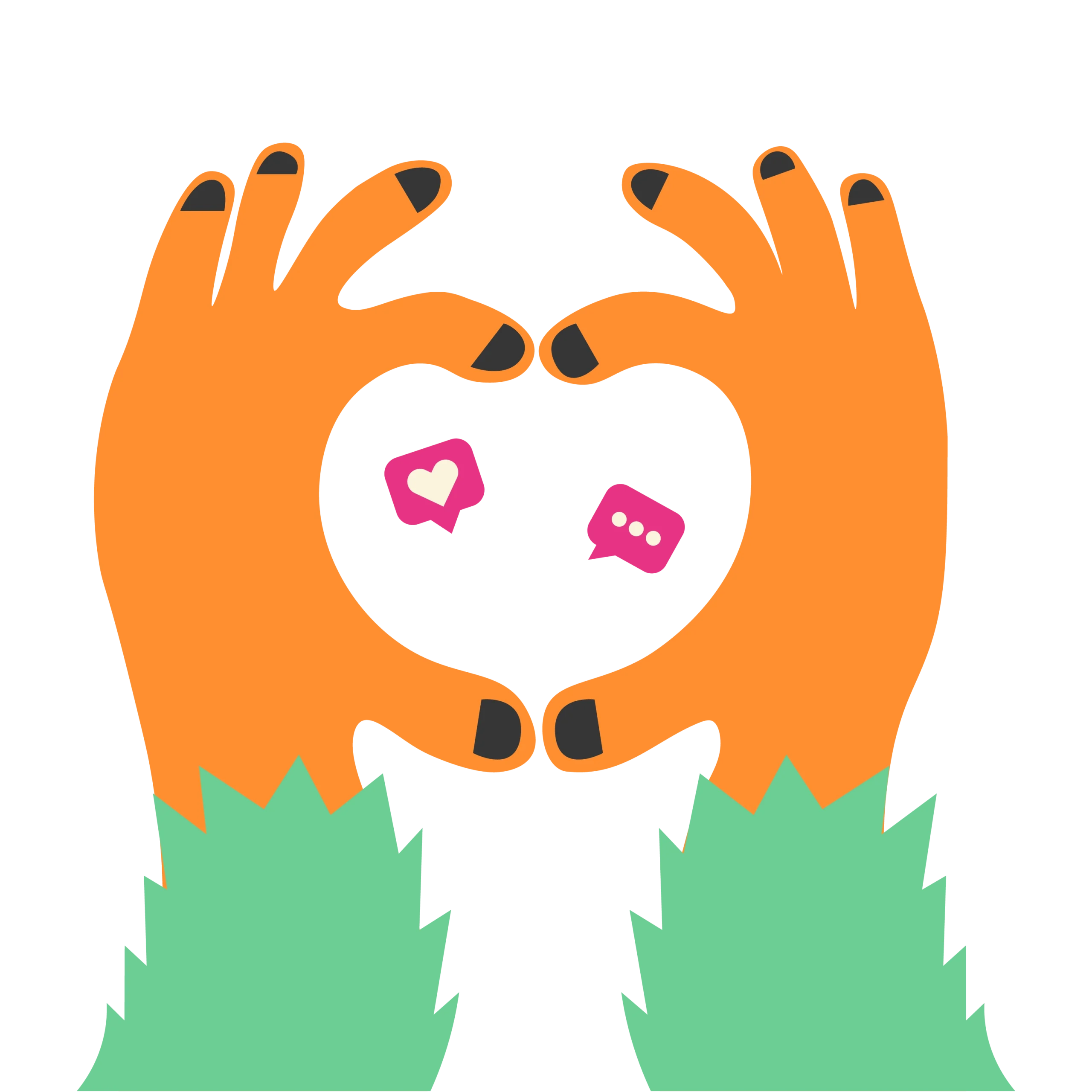 Två händer som bildar ett hjärta